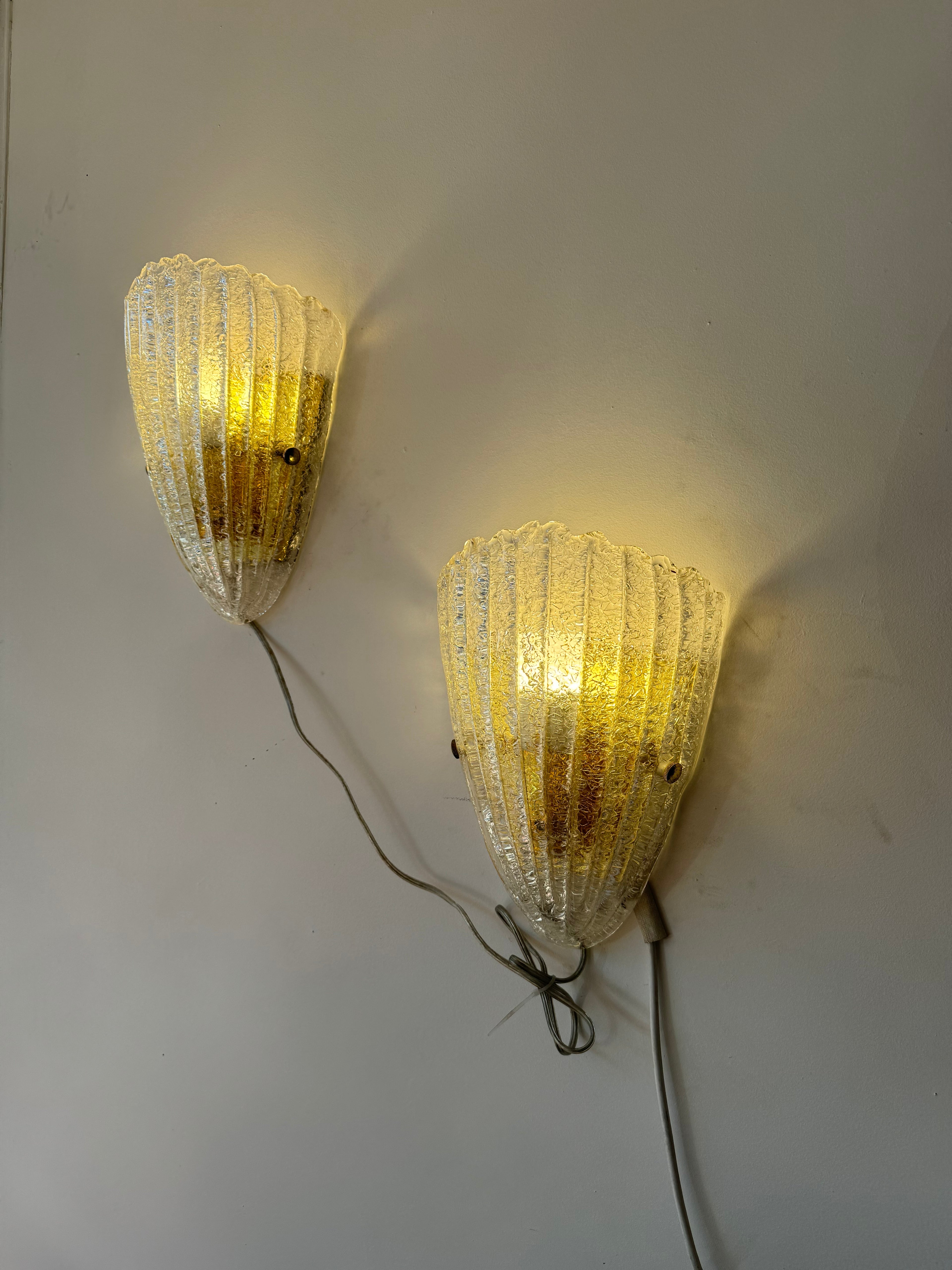 Mid-century Barovier glass sconces for interiors