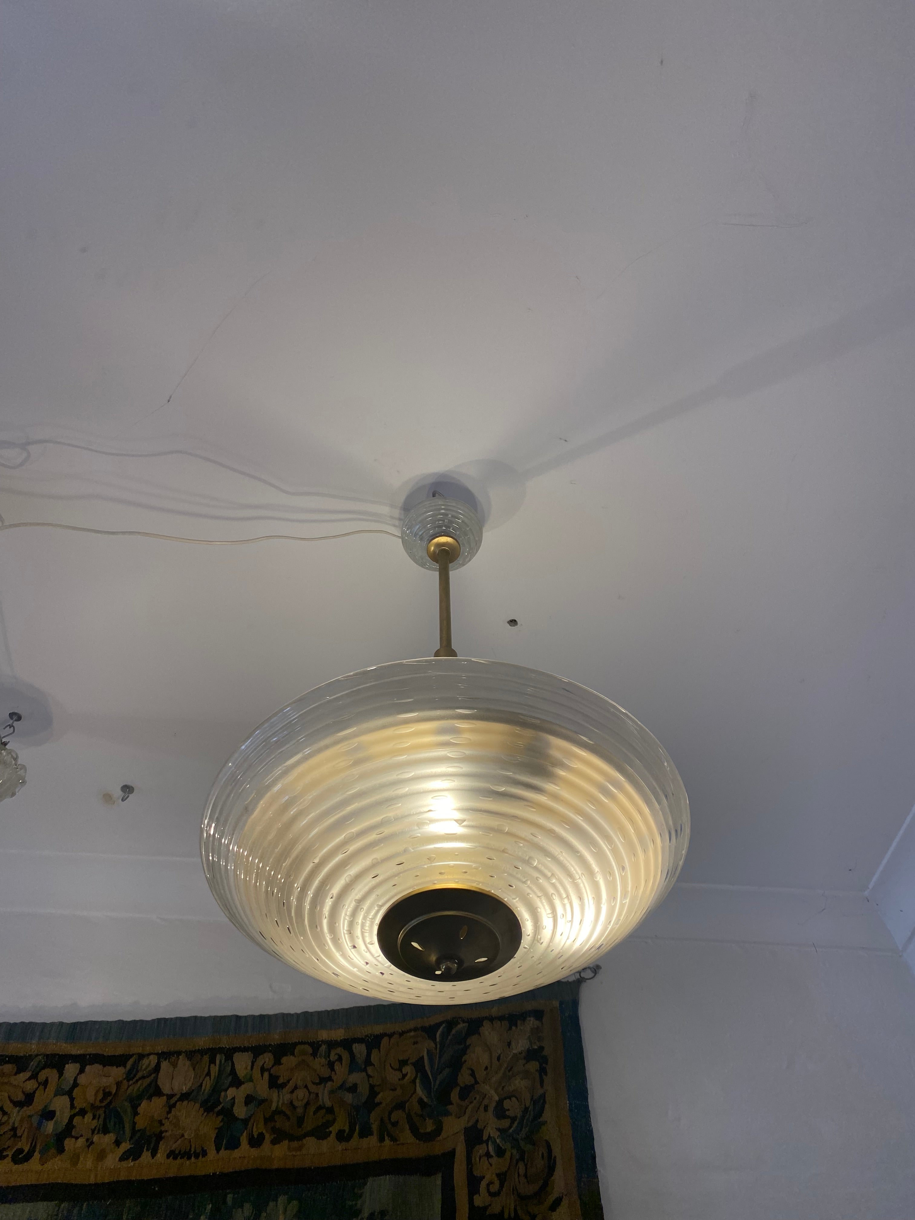 Murano Barovier & Toso Bullicante Pendant 1940s