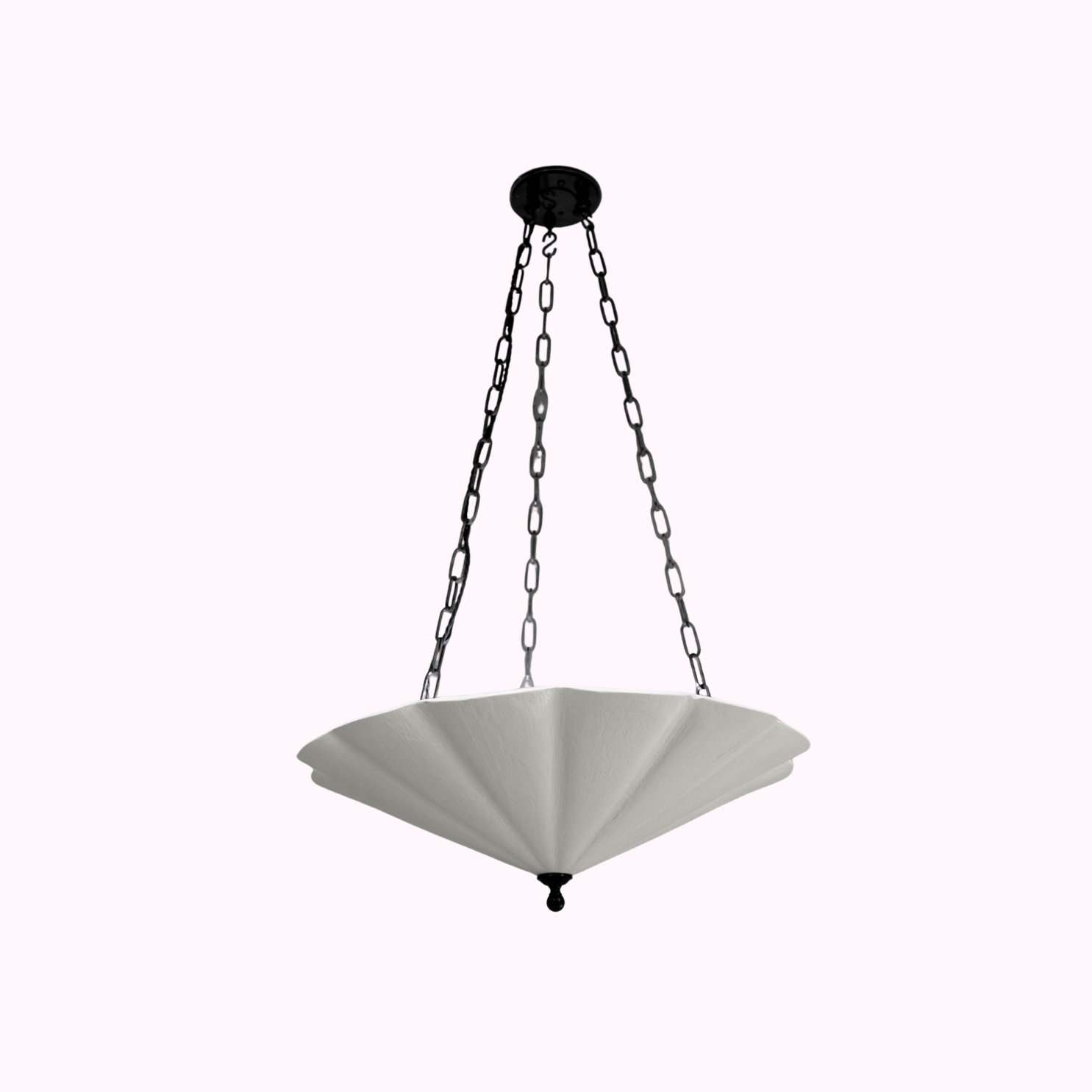Plaster Scallop Pendant Chandelier in parchment finish