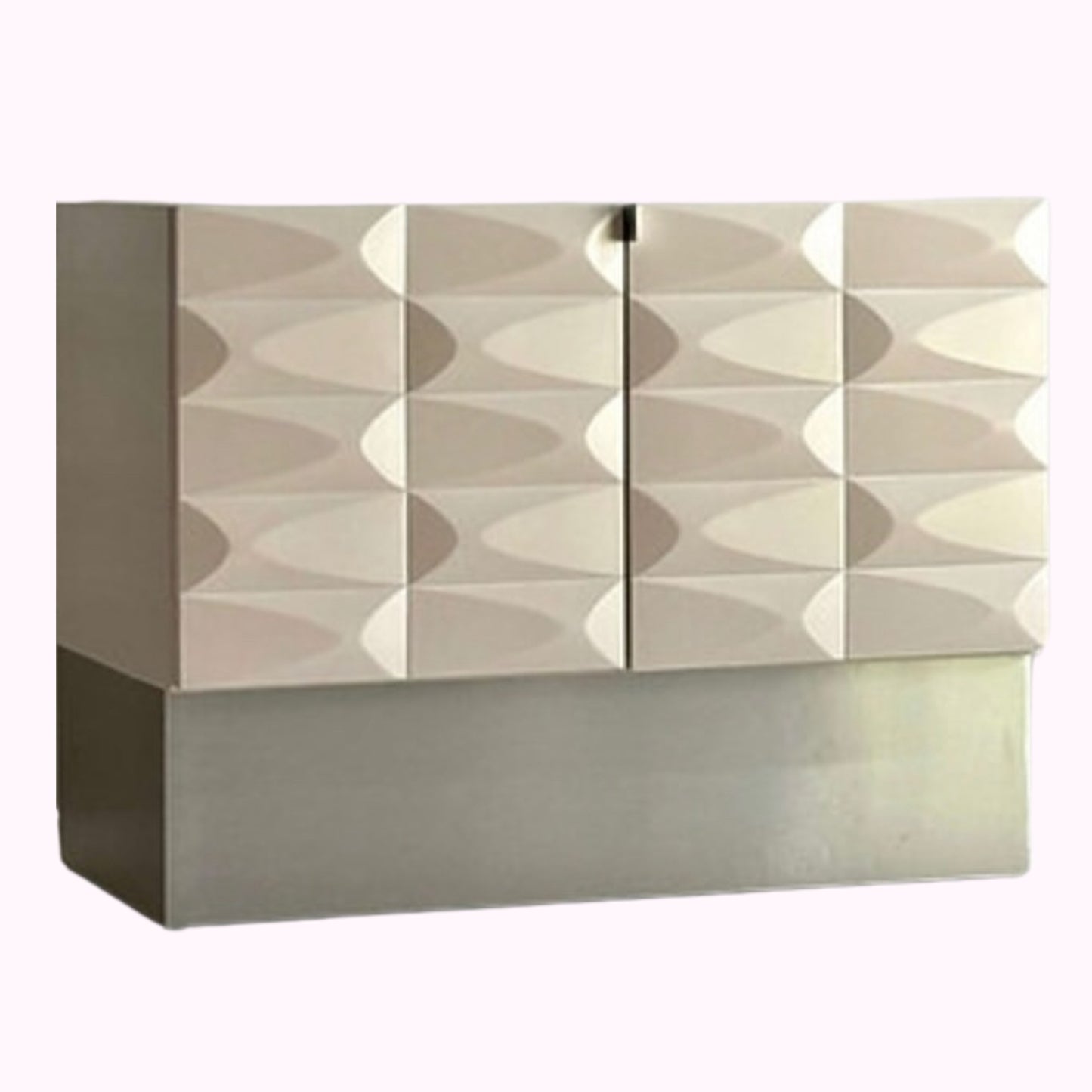 1970s White Belgium Brutalist Cabinet
