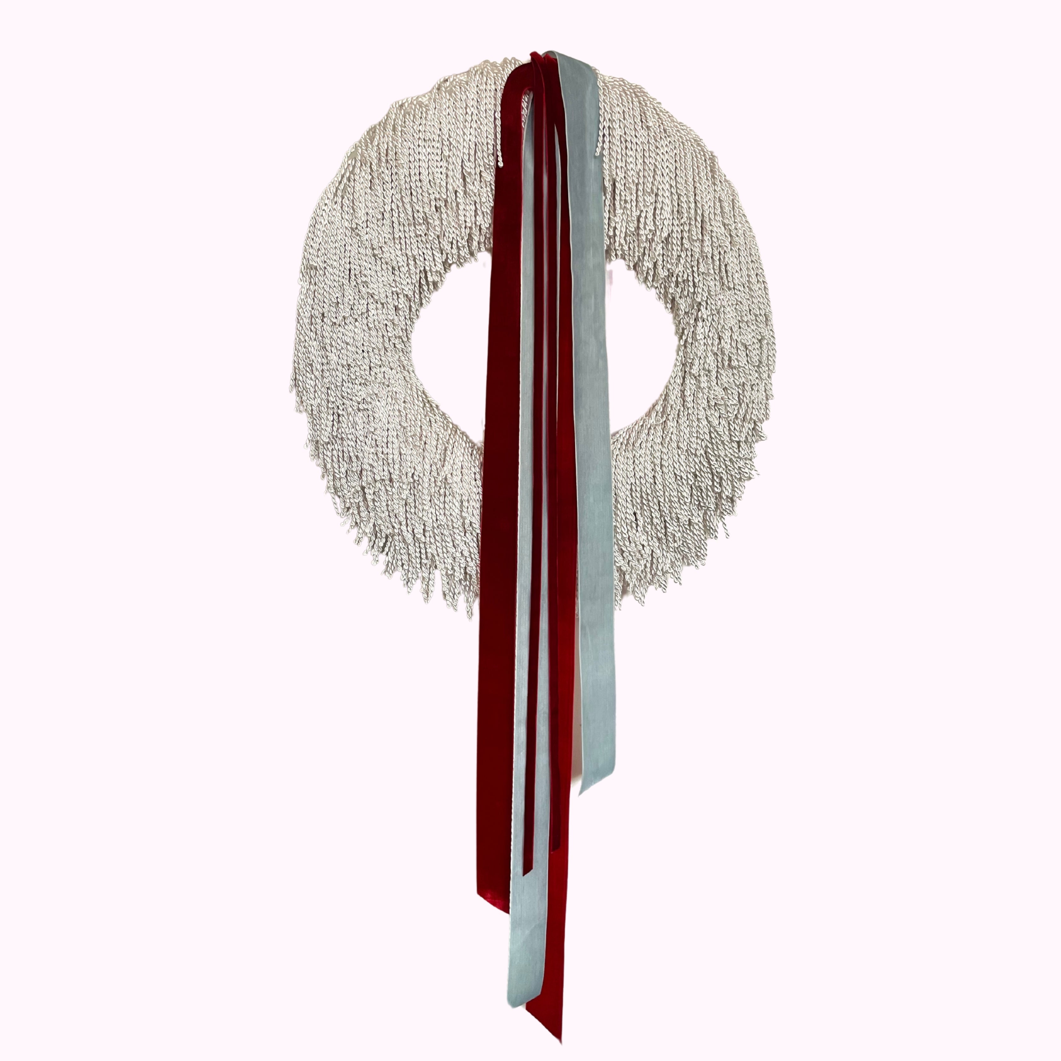 Easter Wreath by Rose Van-Eyk – Handcrafted white and red decorative spring wreath