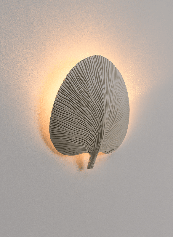 Sculptural plaster wall light E14 socket