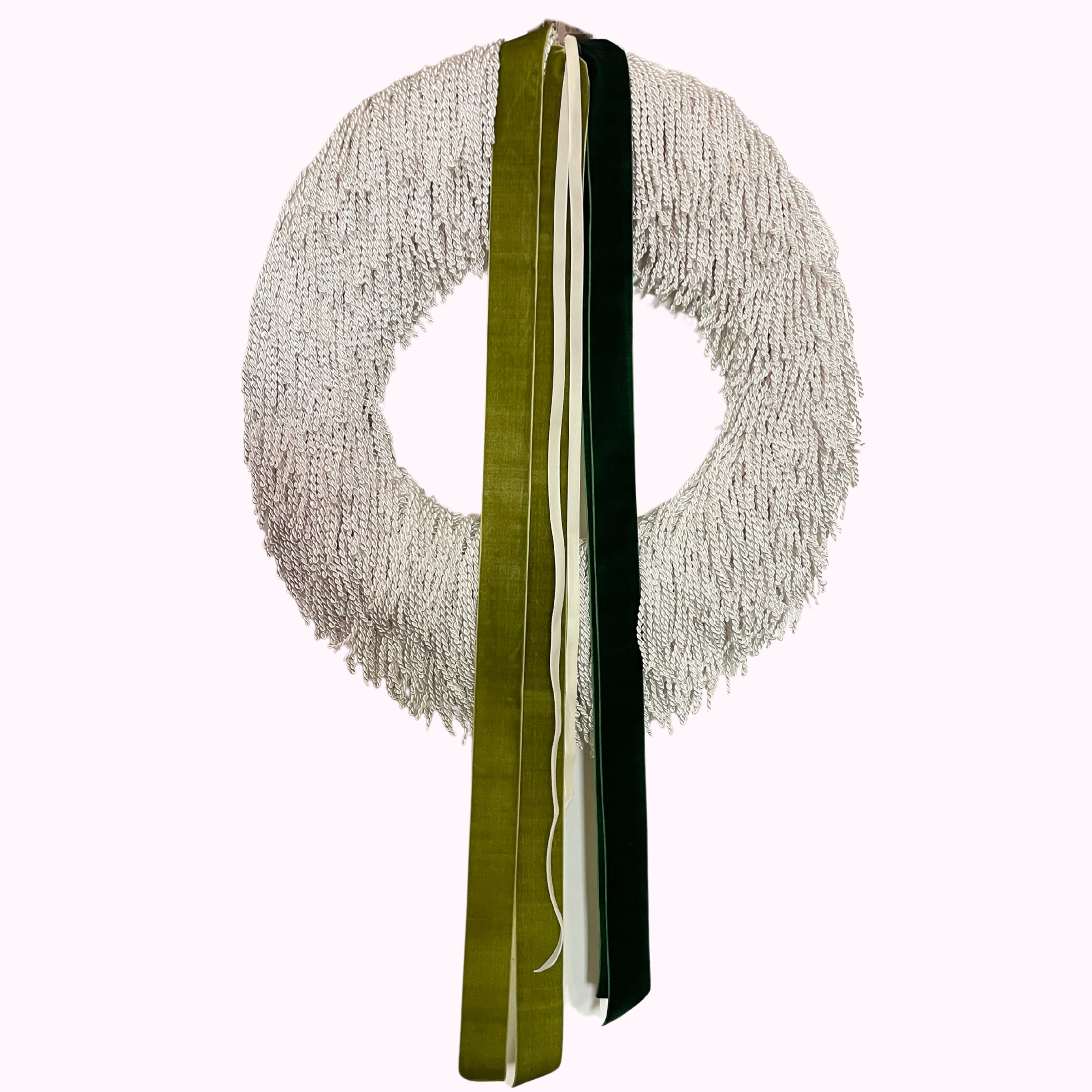 Easter Wreath by Rose Van-Eyk – Handcrafted white and green decorative spring wreath