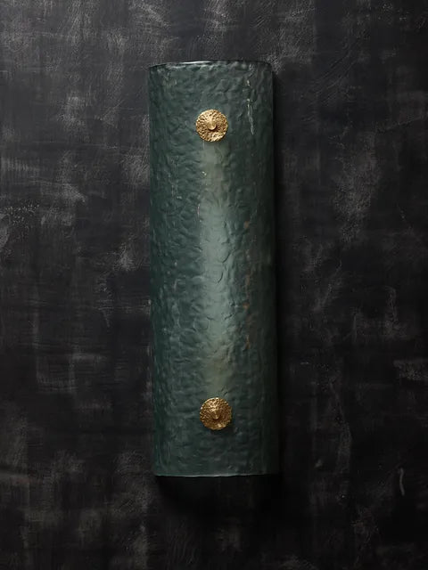 Teal Murano & Brass Sconce