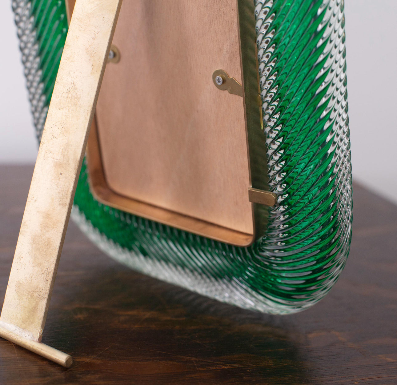 Murano green glass photo frame