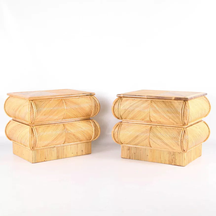 Pair of French Rattan Drawers