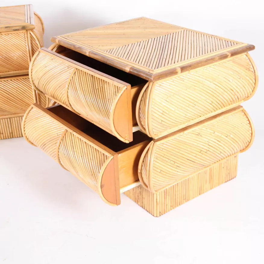 Pair of French Rattan Drawers