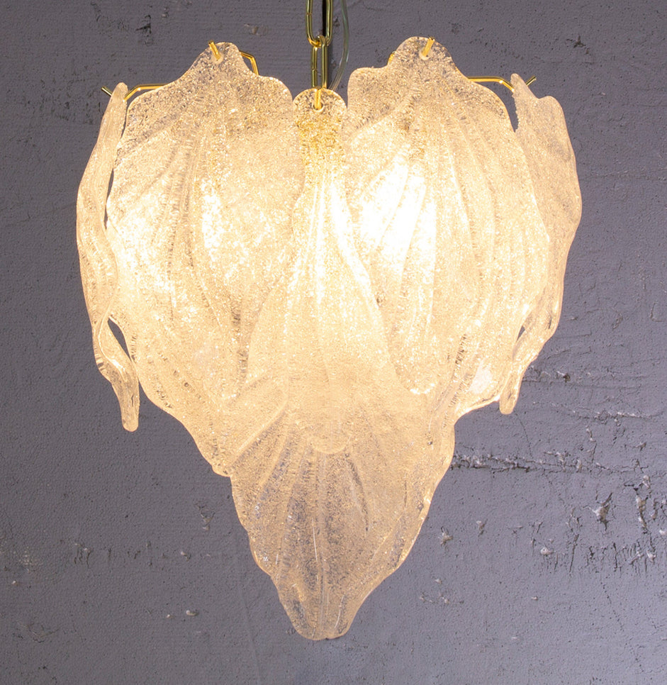 Crystal Murano glass leaf chandelier Italy