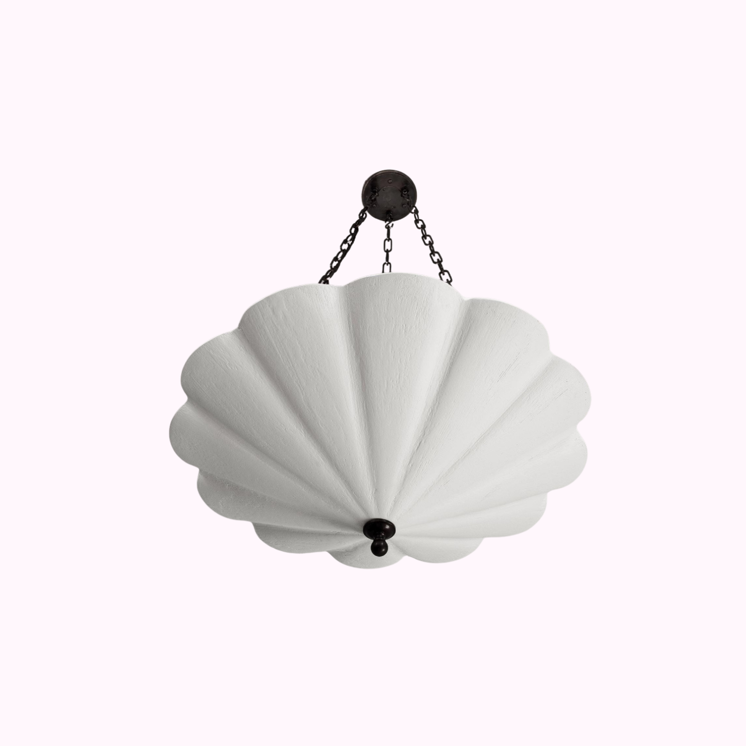 Handmade scalloped plaster ceiling pendant light