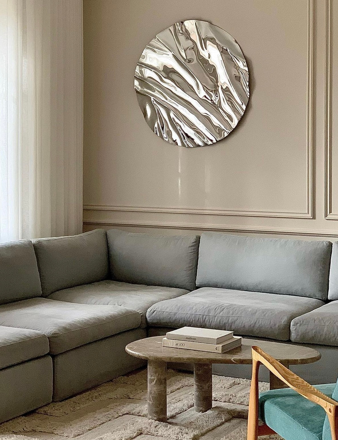 Small, medium, and large round mirrors