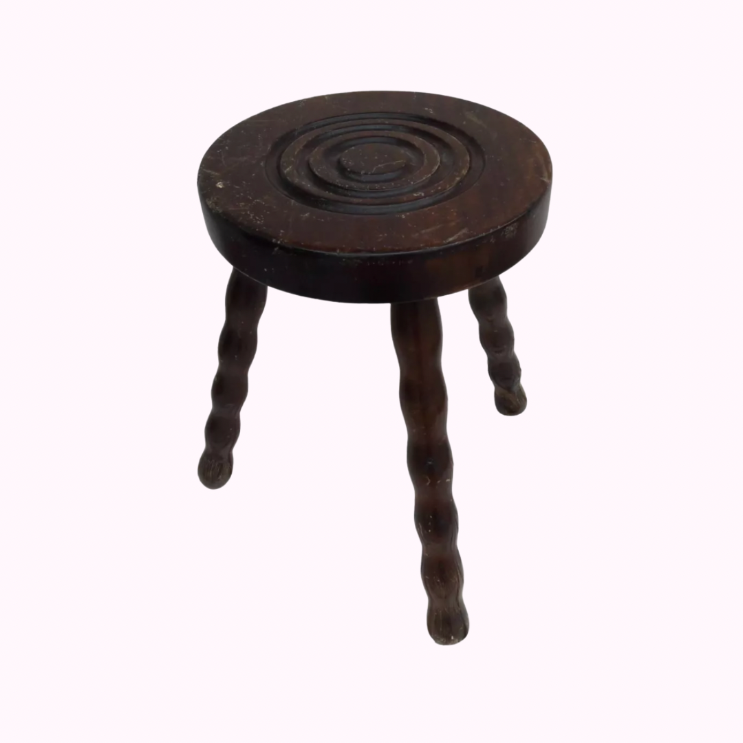 1950s French Brutalist stool – mid-century sculptural furniture