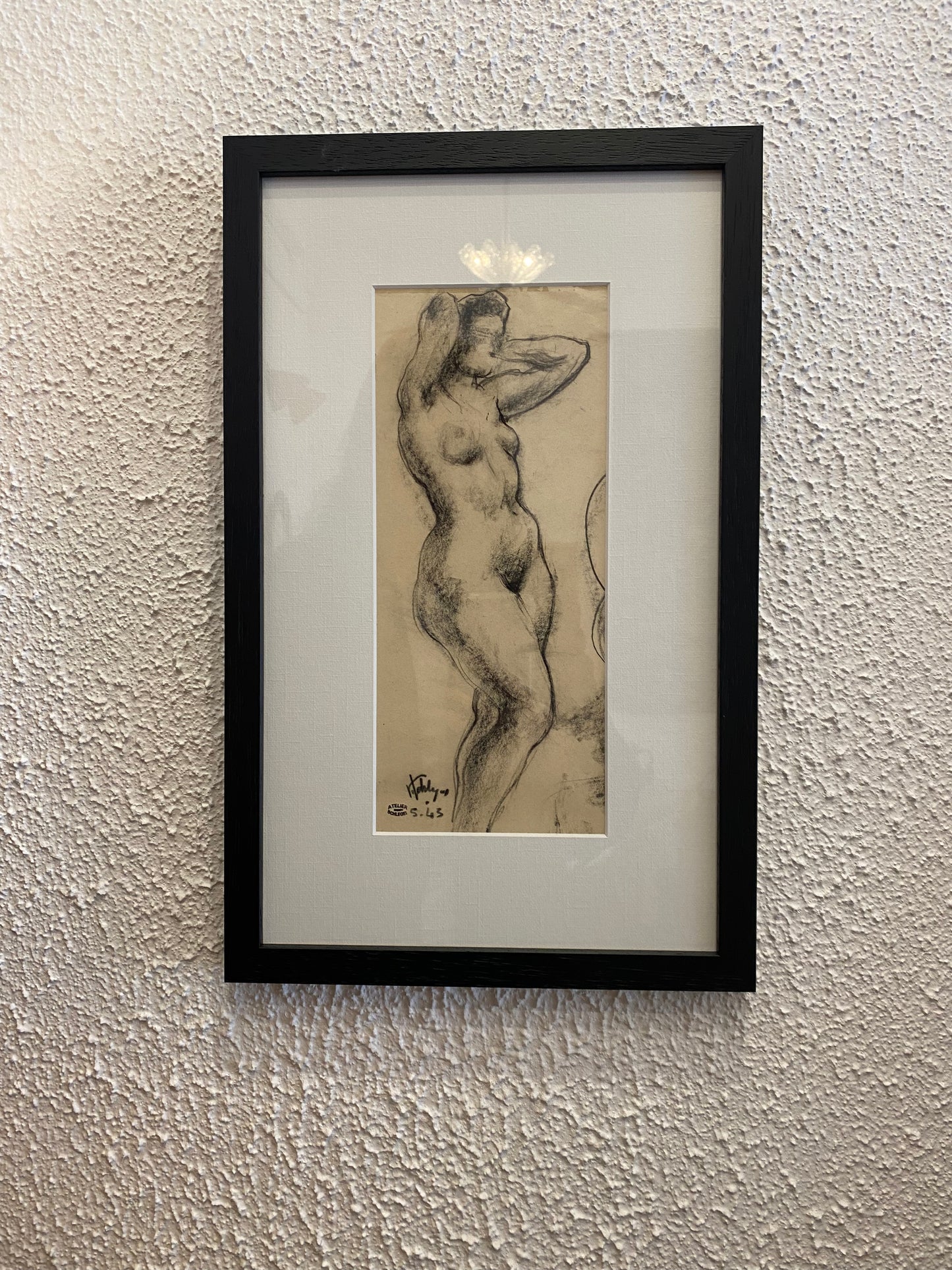 1943 Paris Femme Nue Charcoal