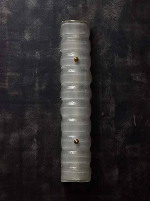 Frosted Murano glass wall sconce with brass hardware