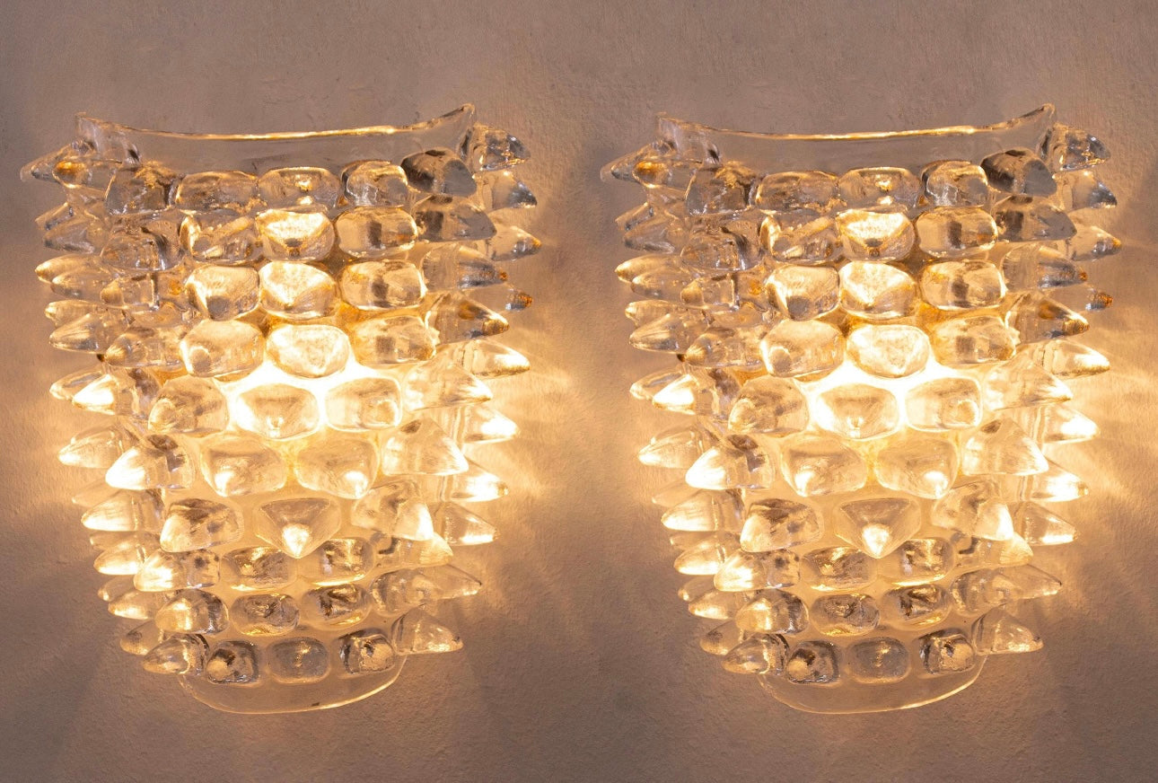 Spikey Murano glass wall sconce
