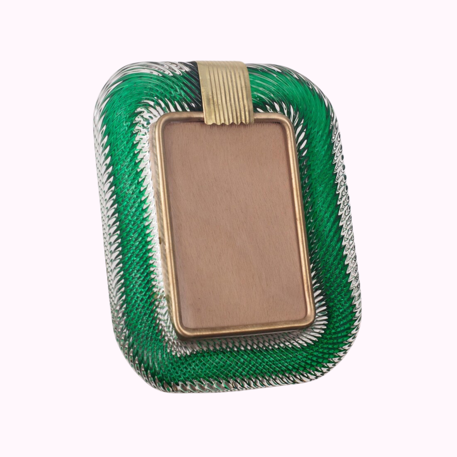 Murano green glass photo frame