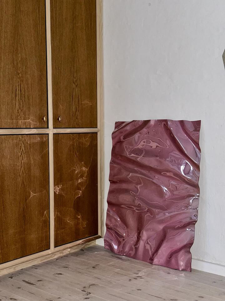 Contemporary Scandinavian mirror in pink tones