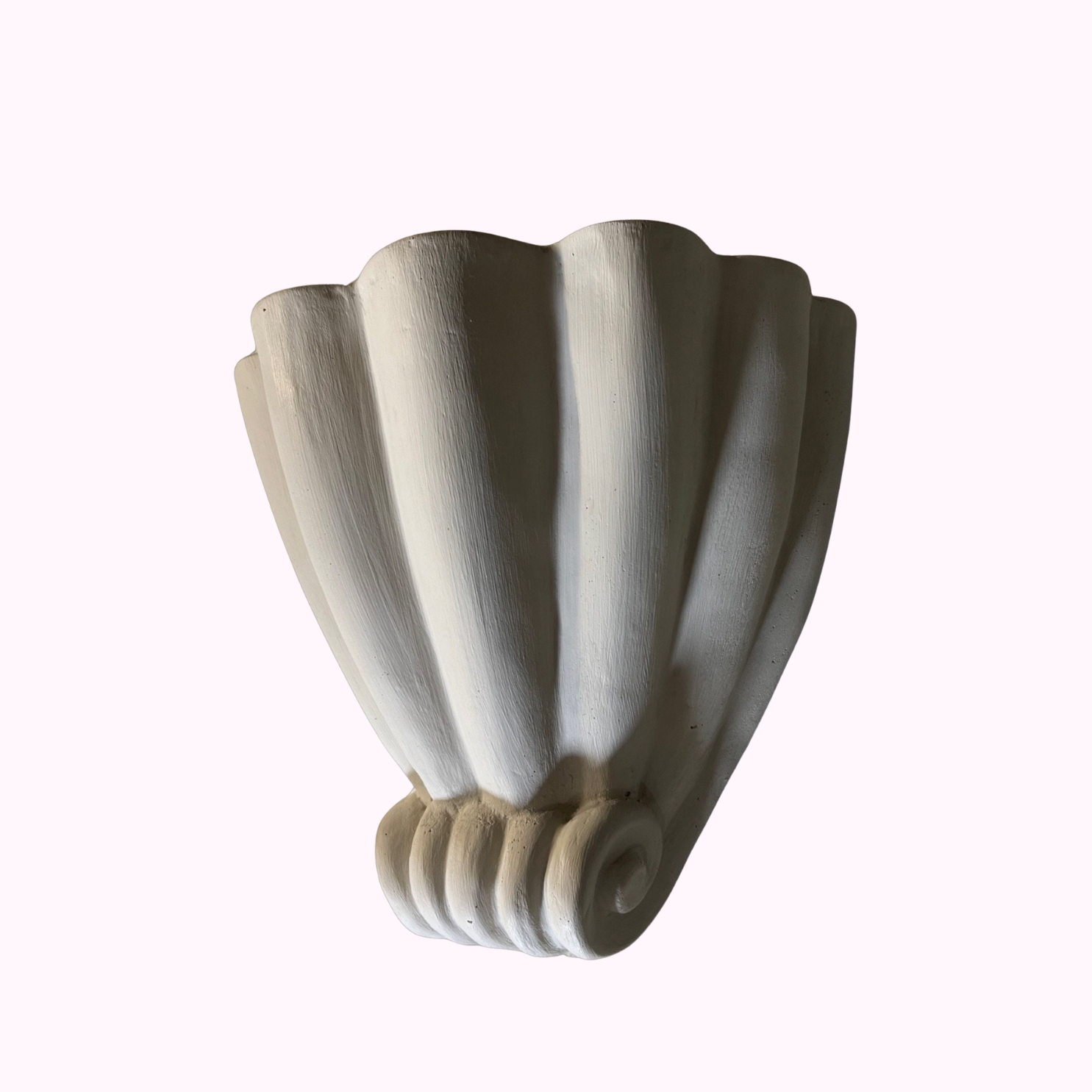 Handmade scallop shell plaster wall sconce