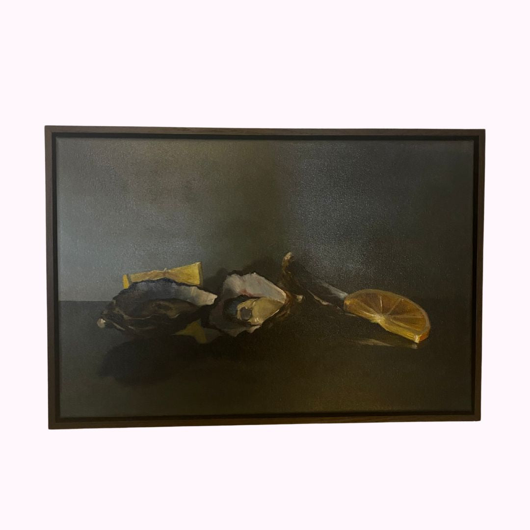 Afternoon with Oysters by Llael McDonald – framed oil on canvas