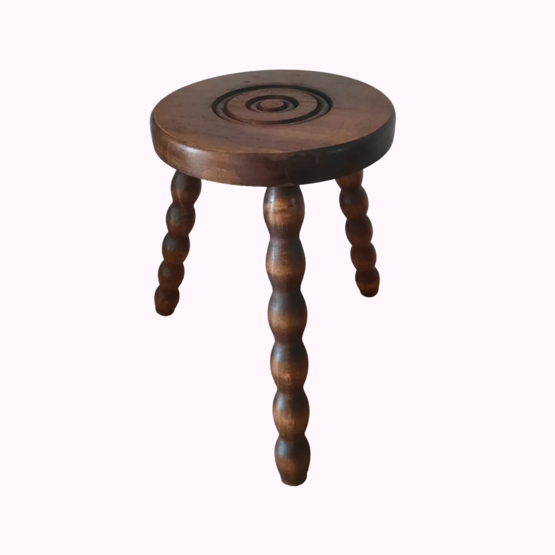 French Charles Dudouyt stool – 1940s mid-century French furniture