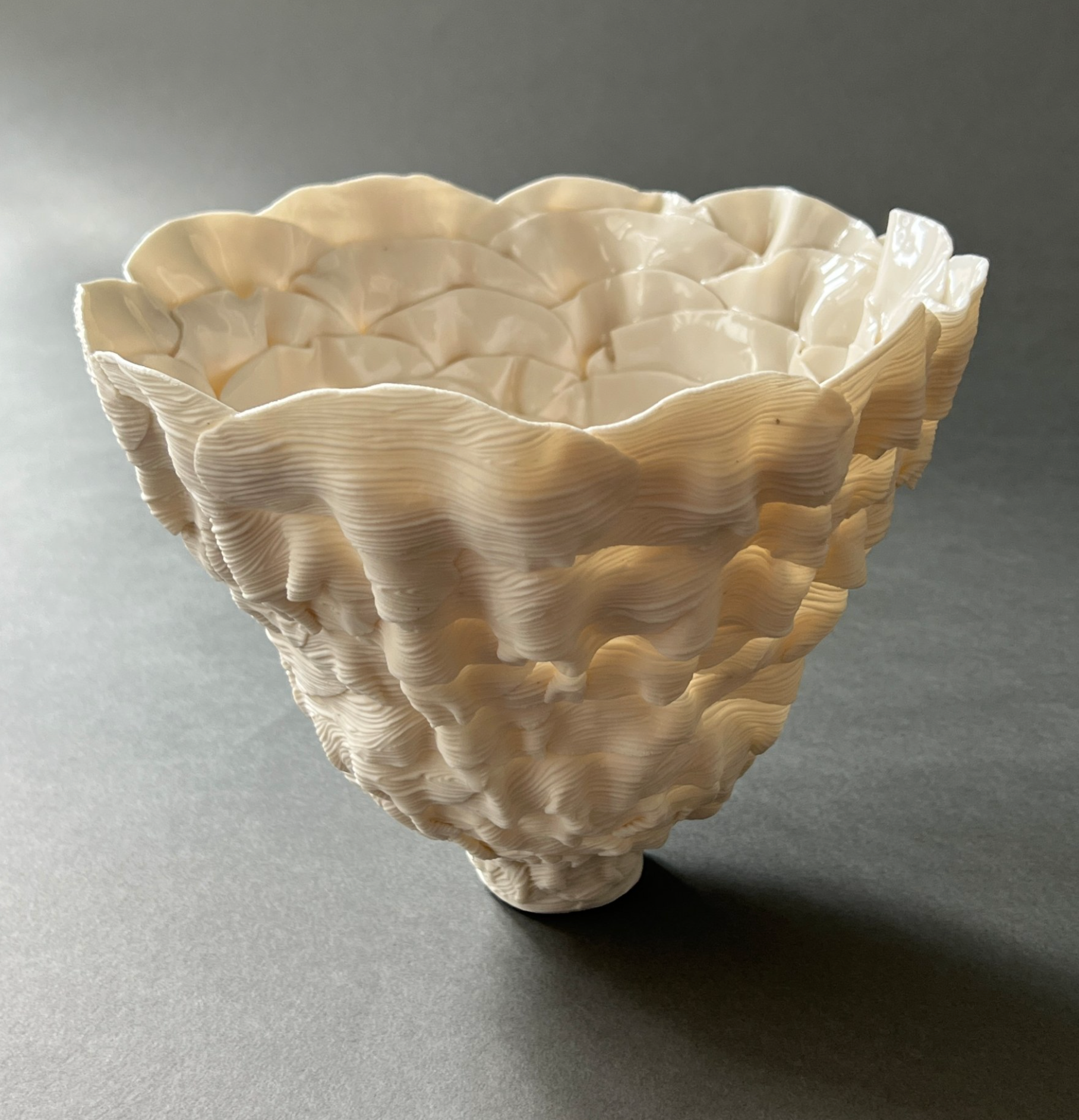 Ribbon Georgia porcelain sculpture by Leah Kaplan