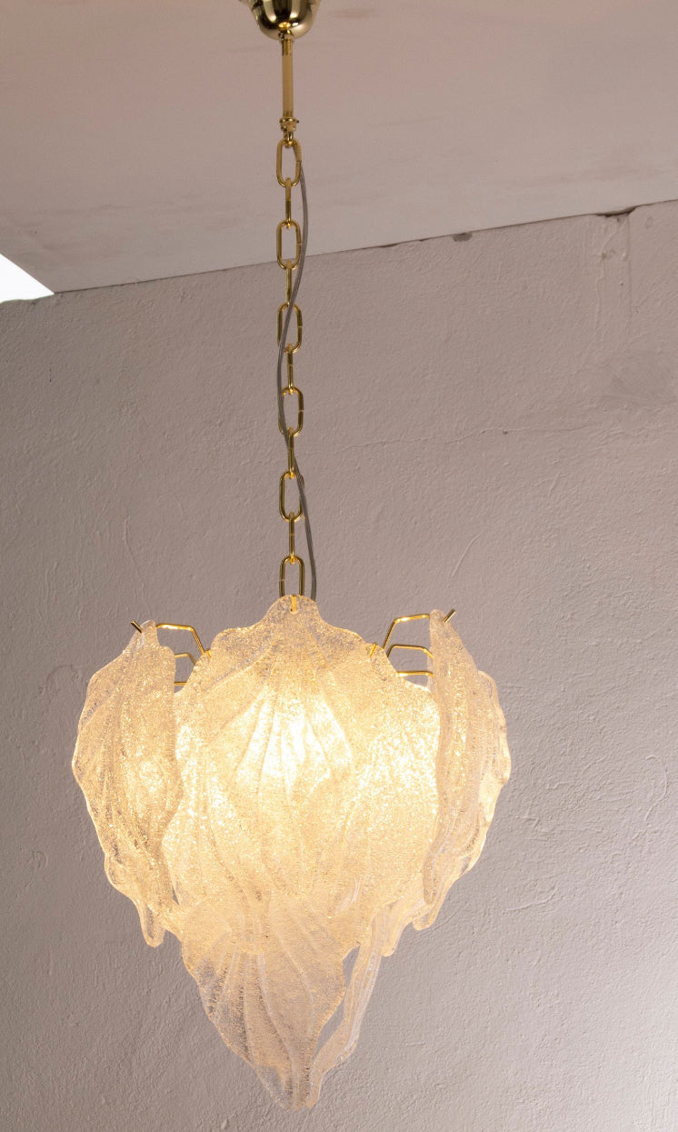 Small Murano chandelier brass or nickel finish