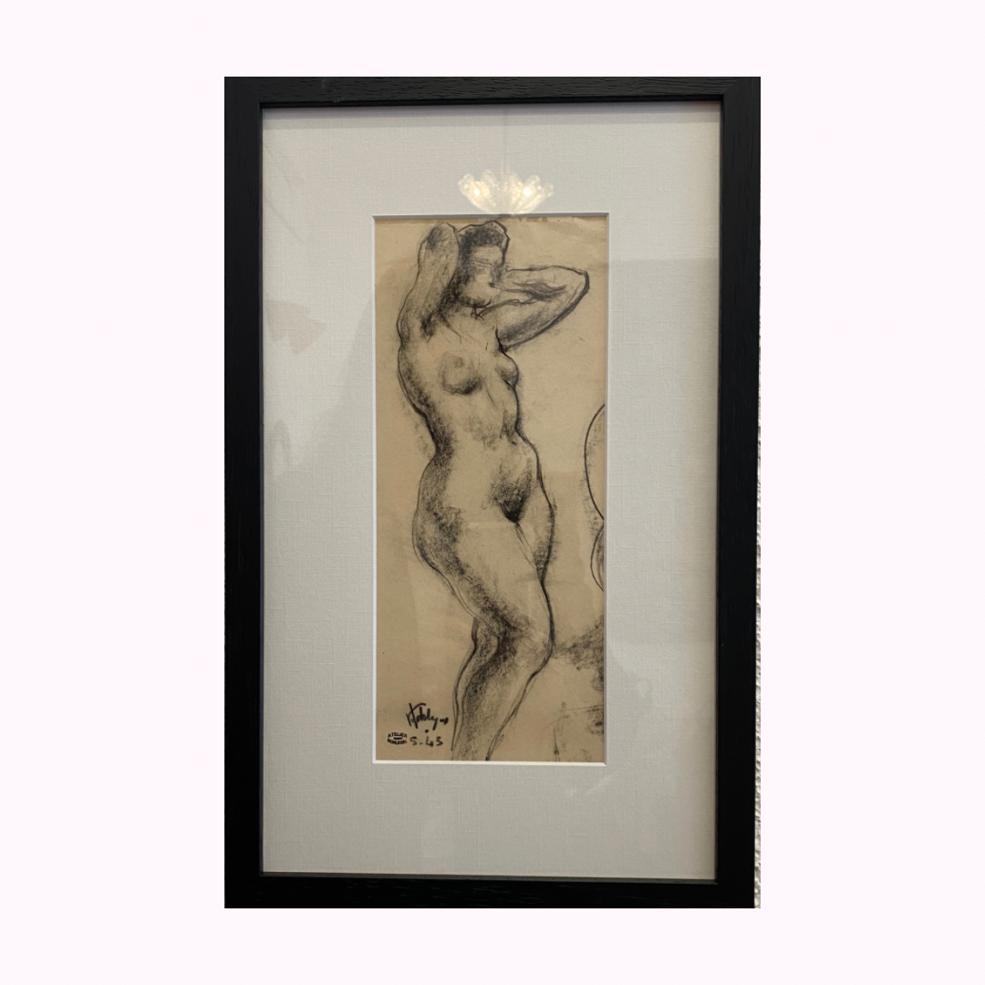 1943 Paris Femme Nue Charcoal