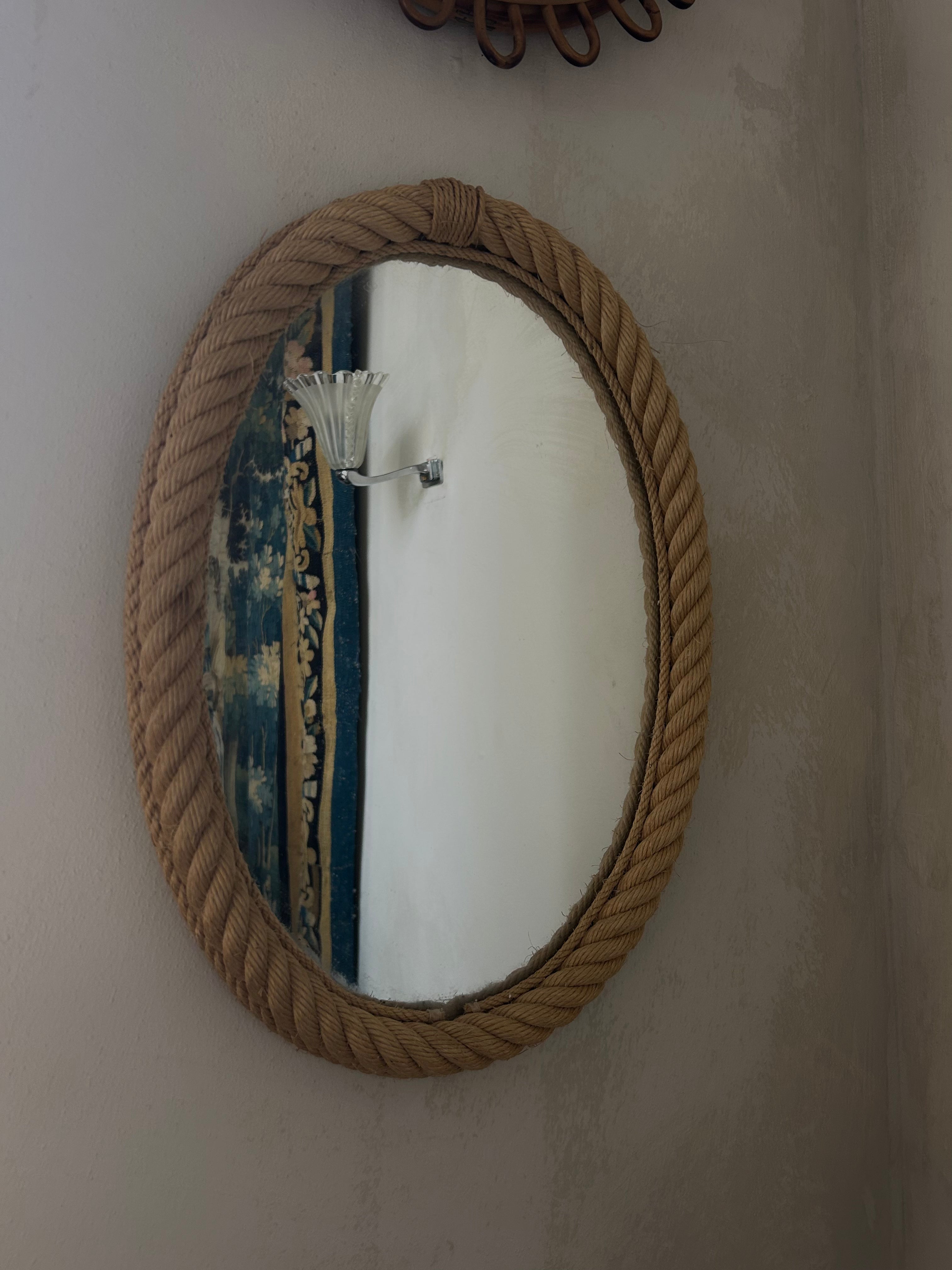 French vintage rope framed mirror
