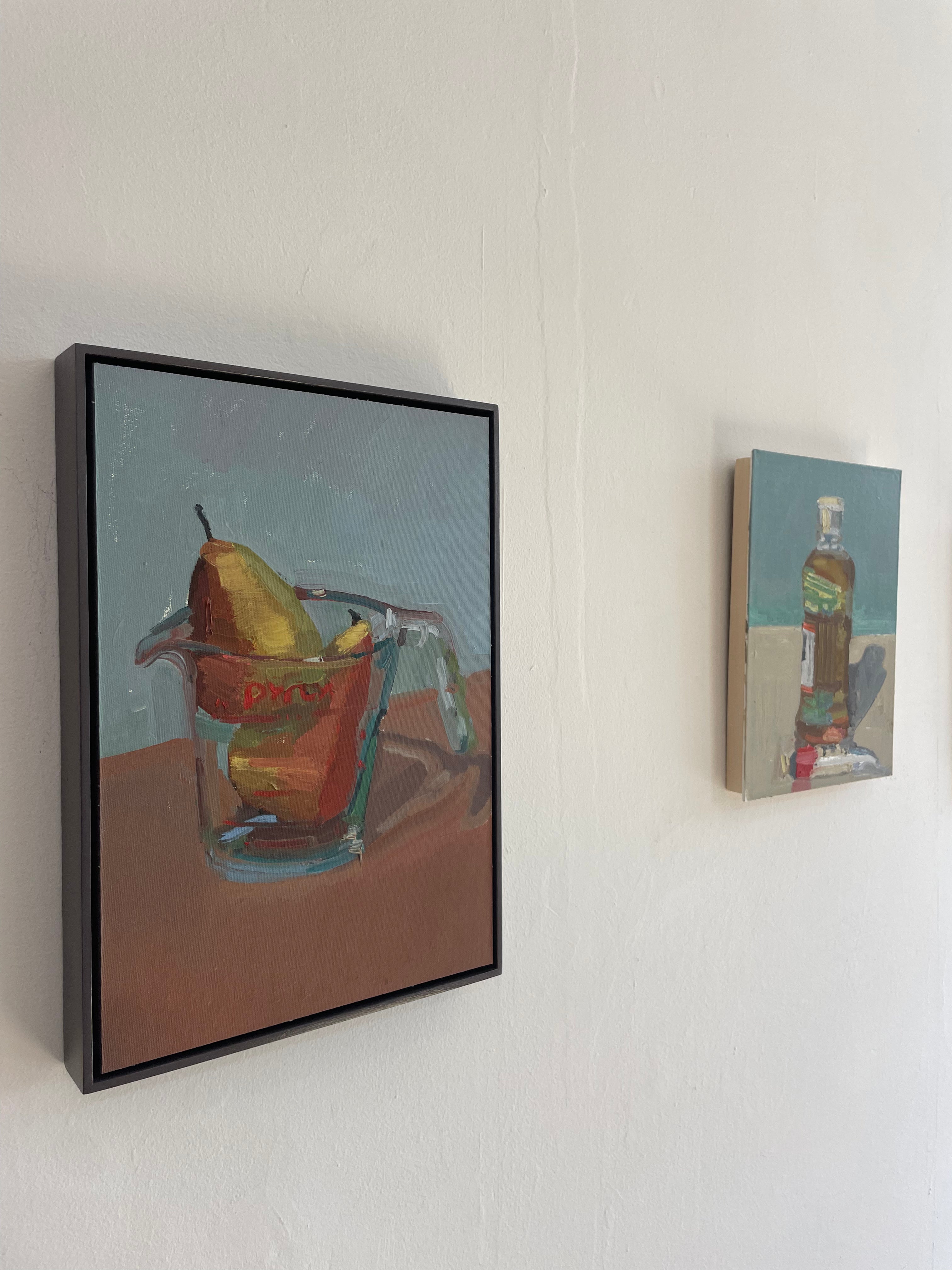 Contemporary still life painting of pears