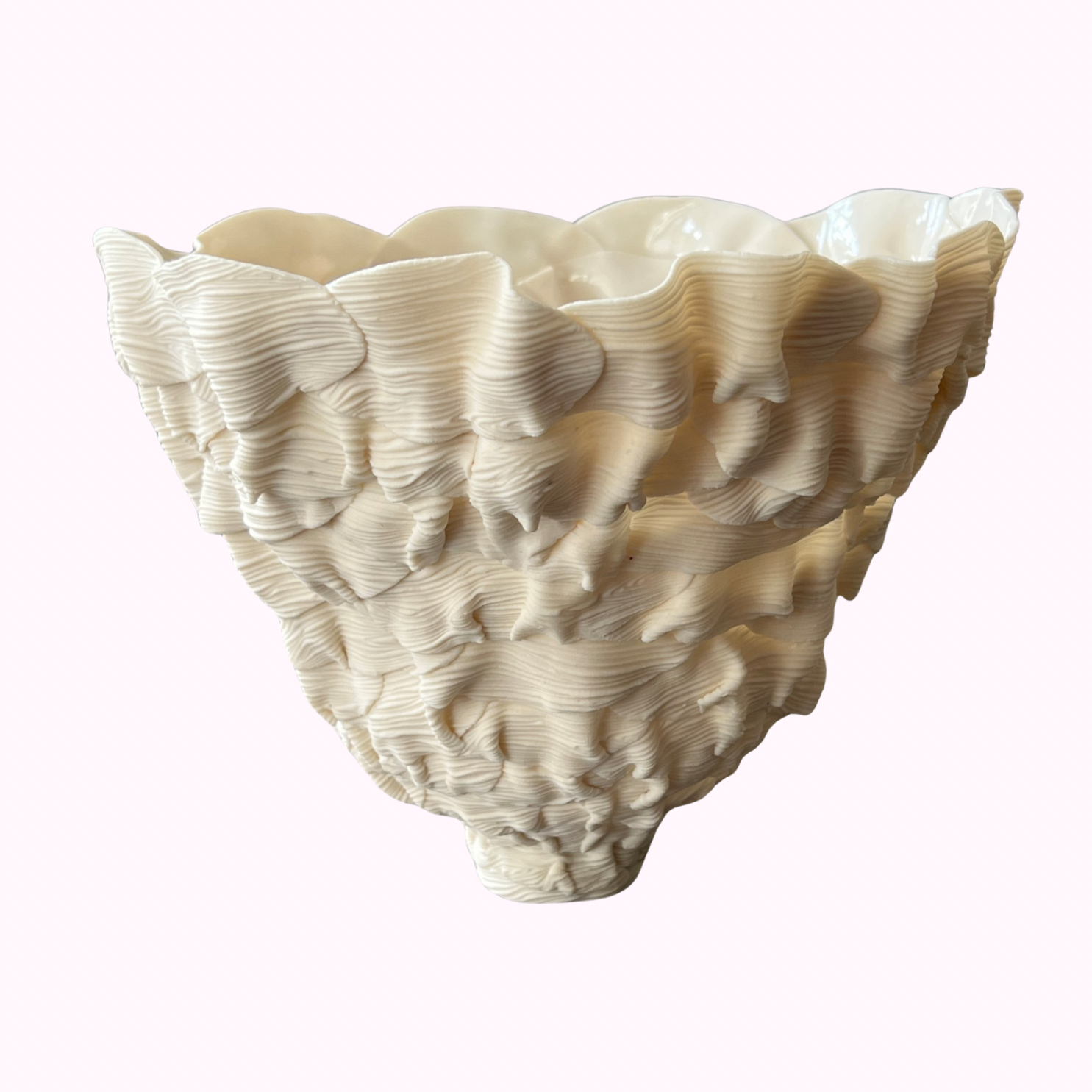 Ribbon Georgia porcelain sculpture by Leah Kaplan