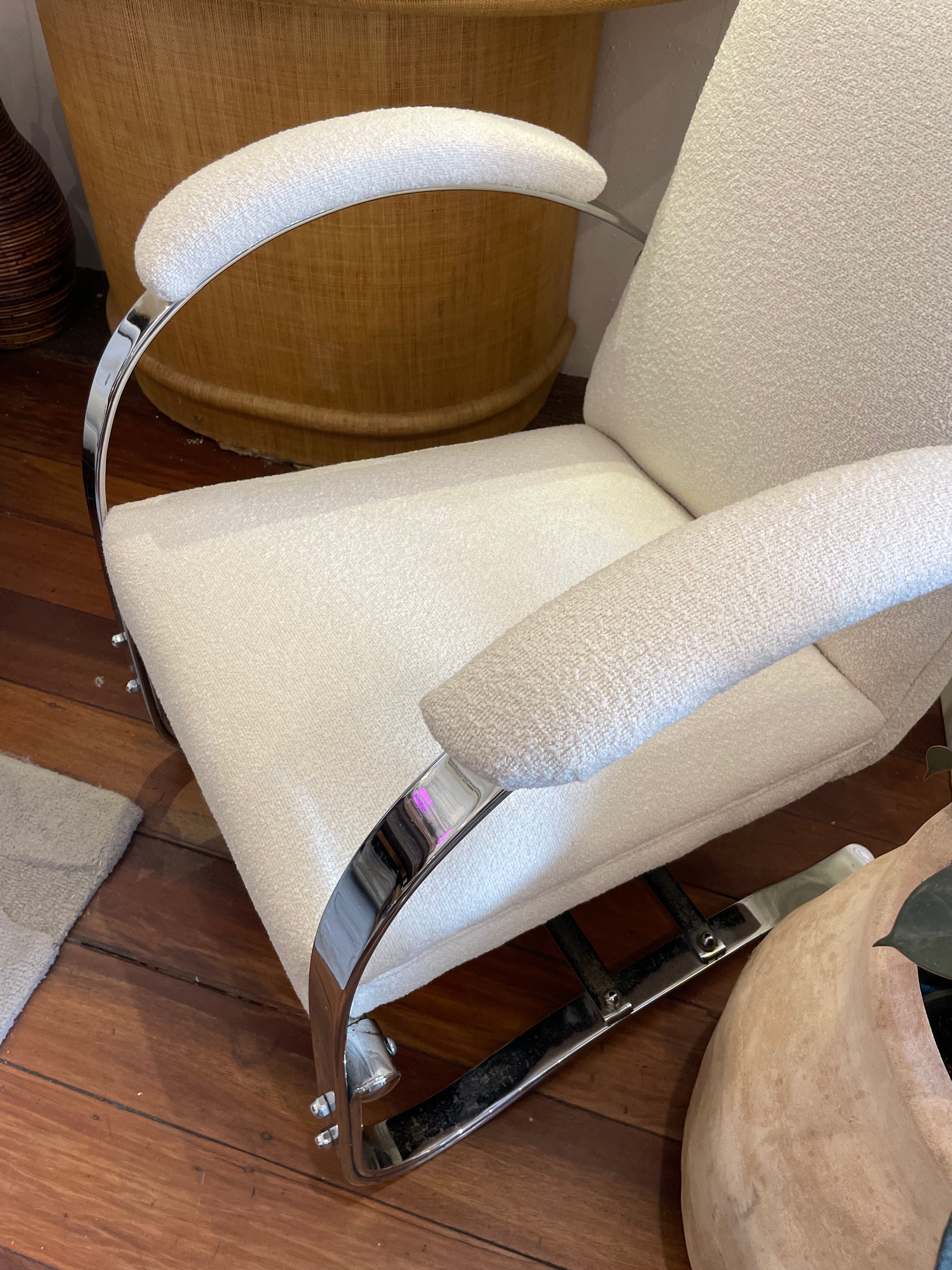 Geometric Art Deco chrome chairs
