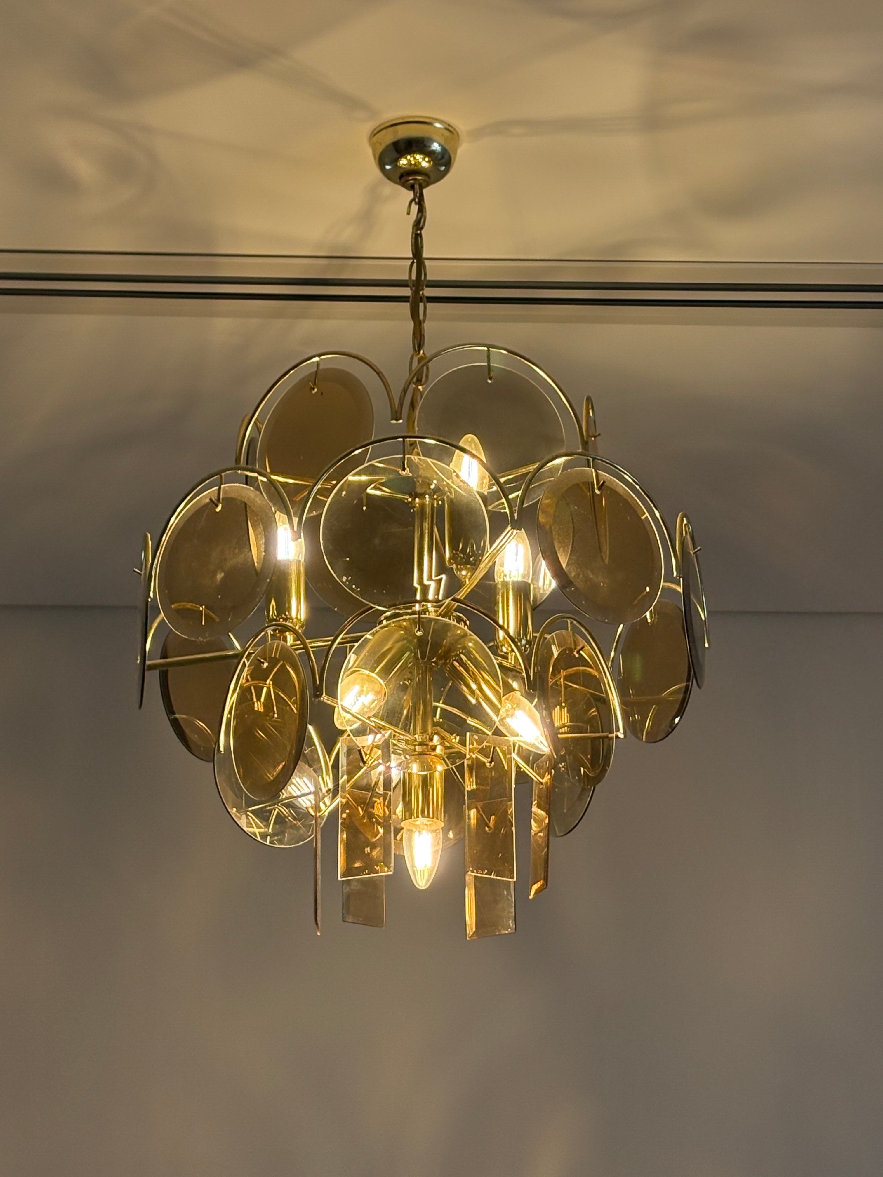 Collectible Vistosi Italian chandelier mid-century design