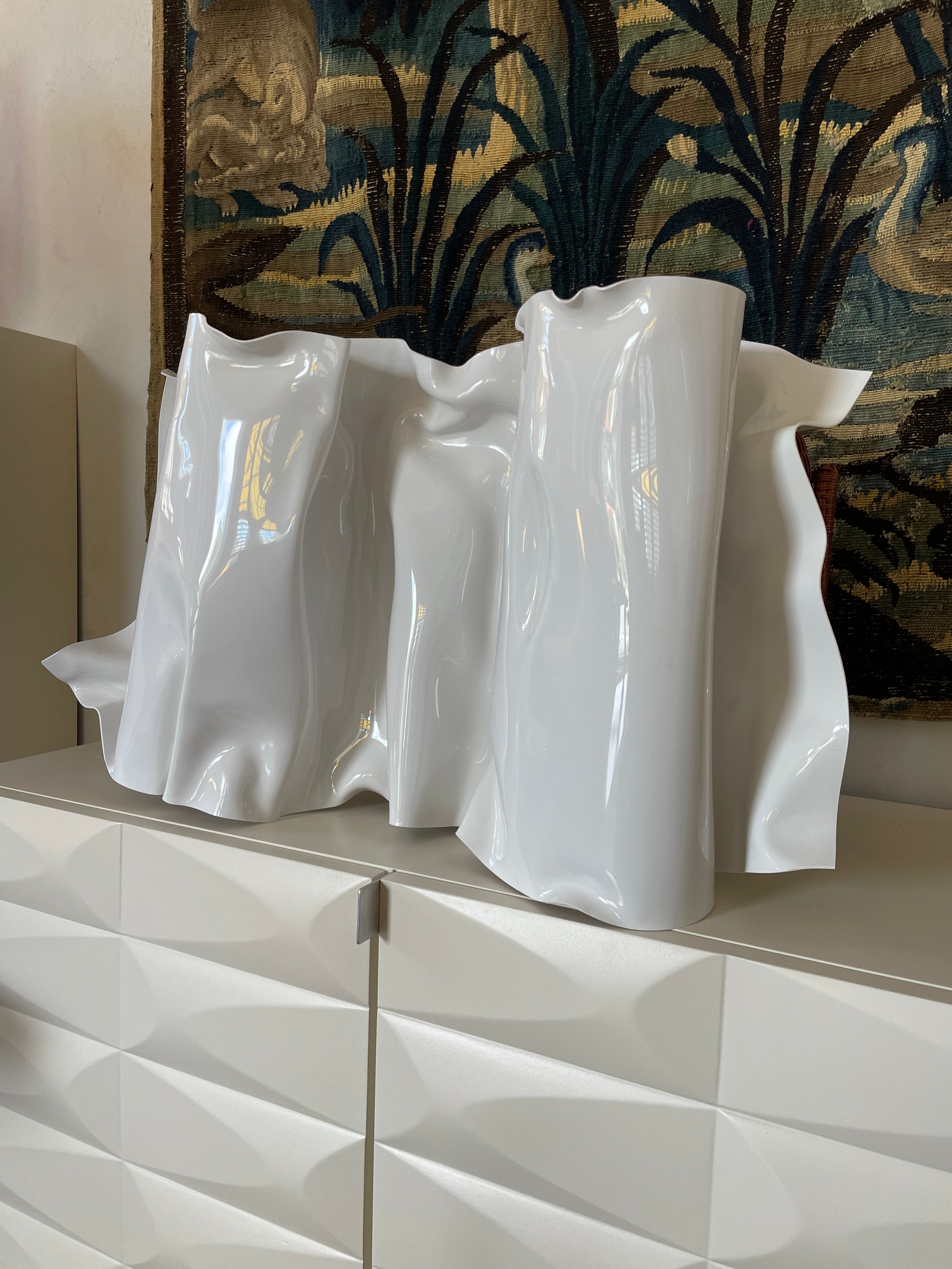 Modern white sculpture Snow Drift by Mariel 2025