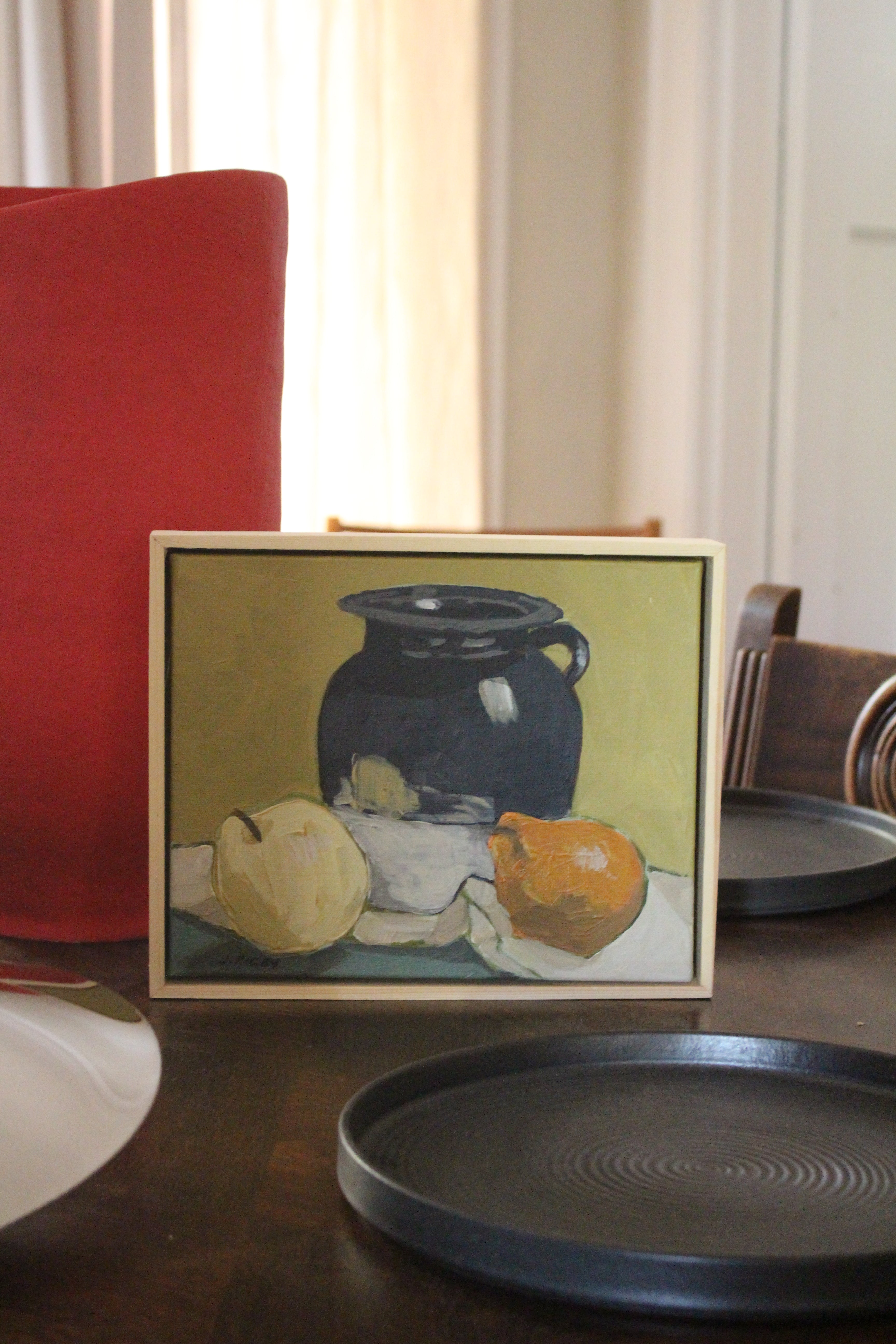 'Quince and Urn' by Jody Rigby- Contemporary Still Life Painting