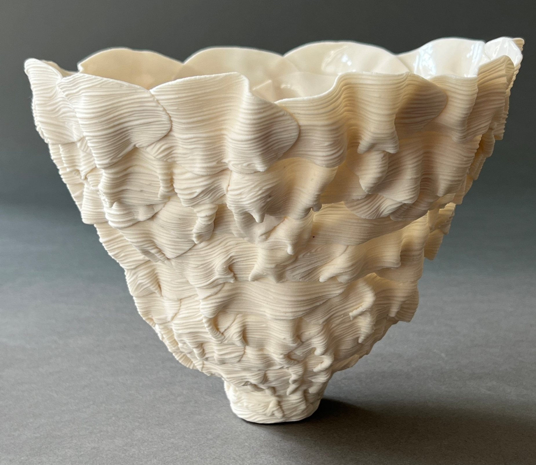 Ribbon Georgia porcelain sculpture by Leah Kaplan