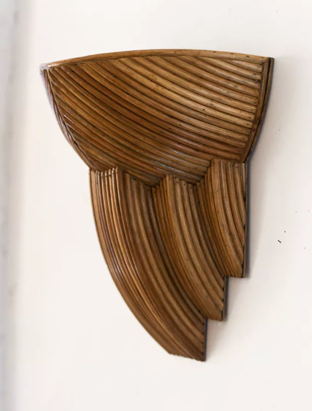 Rattan and wicker wall sconce