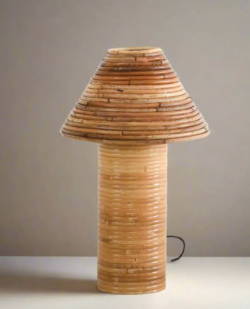 Boho mid-century natural table lamp