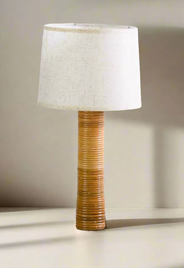 Boho natural rattan decorative lamp
