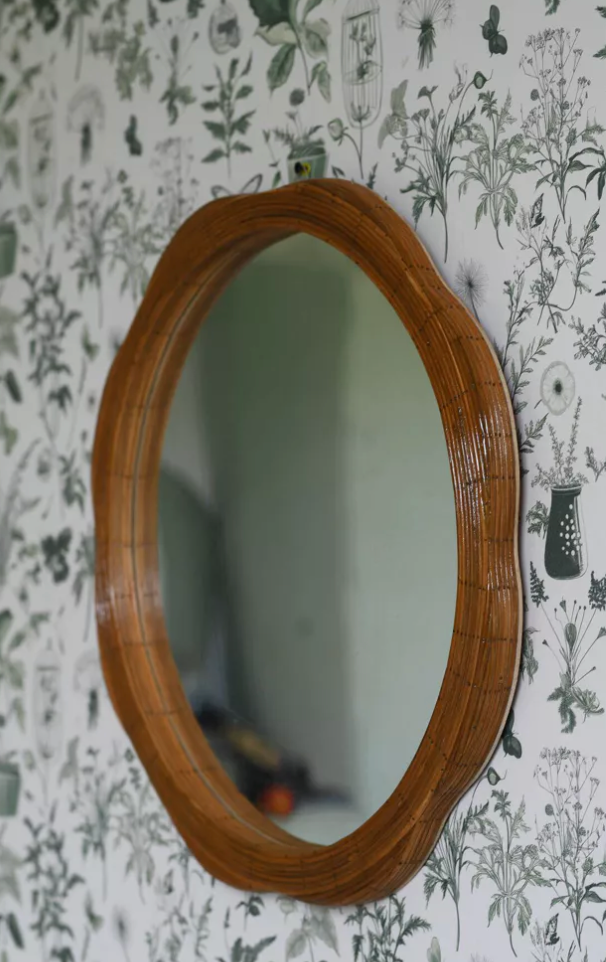 Boho mid-century rattan mirror for stylish interiors