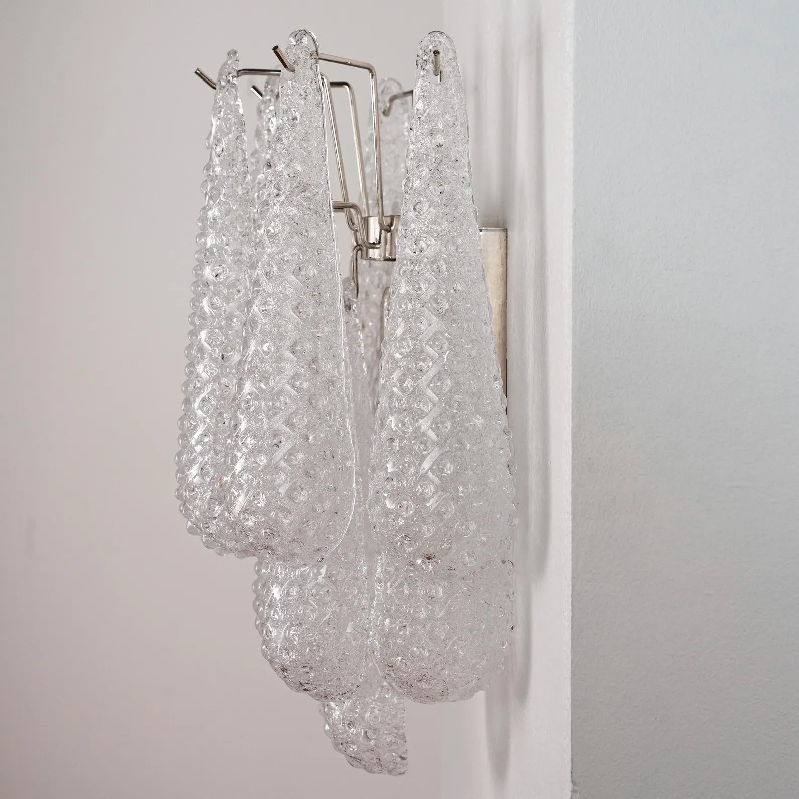 Handmade Italian wall lamp Spoons collection brass