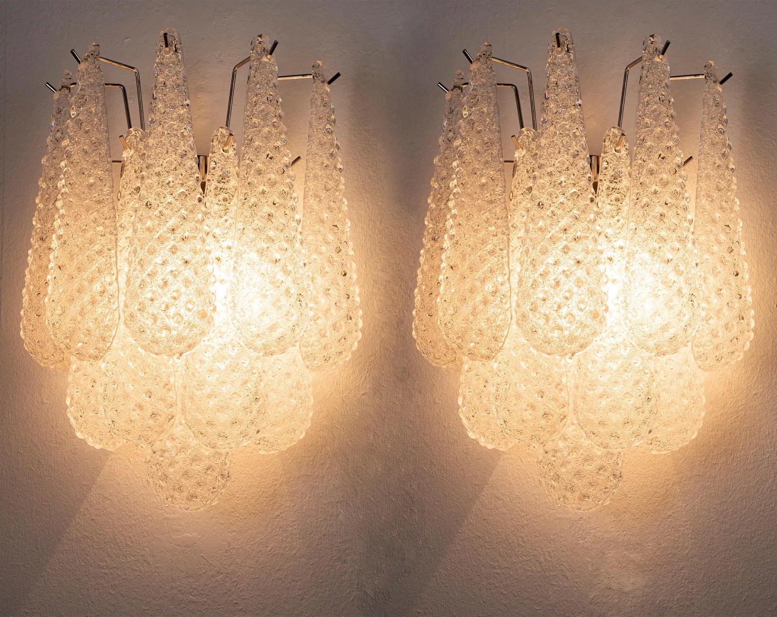 Handmade Italian wall lamp Spoons collection brass or nickel frame