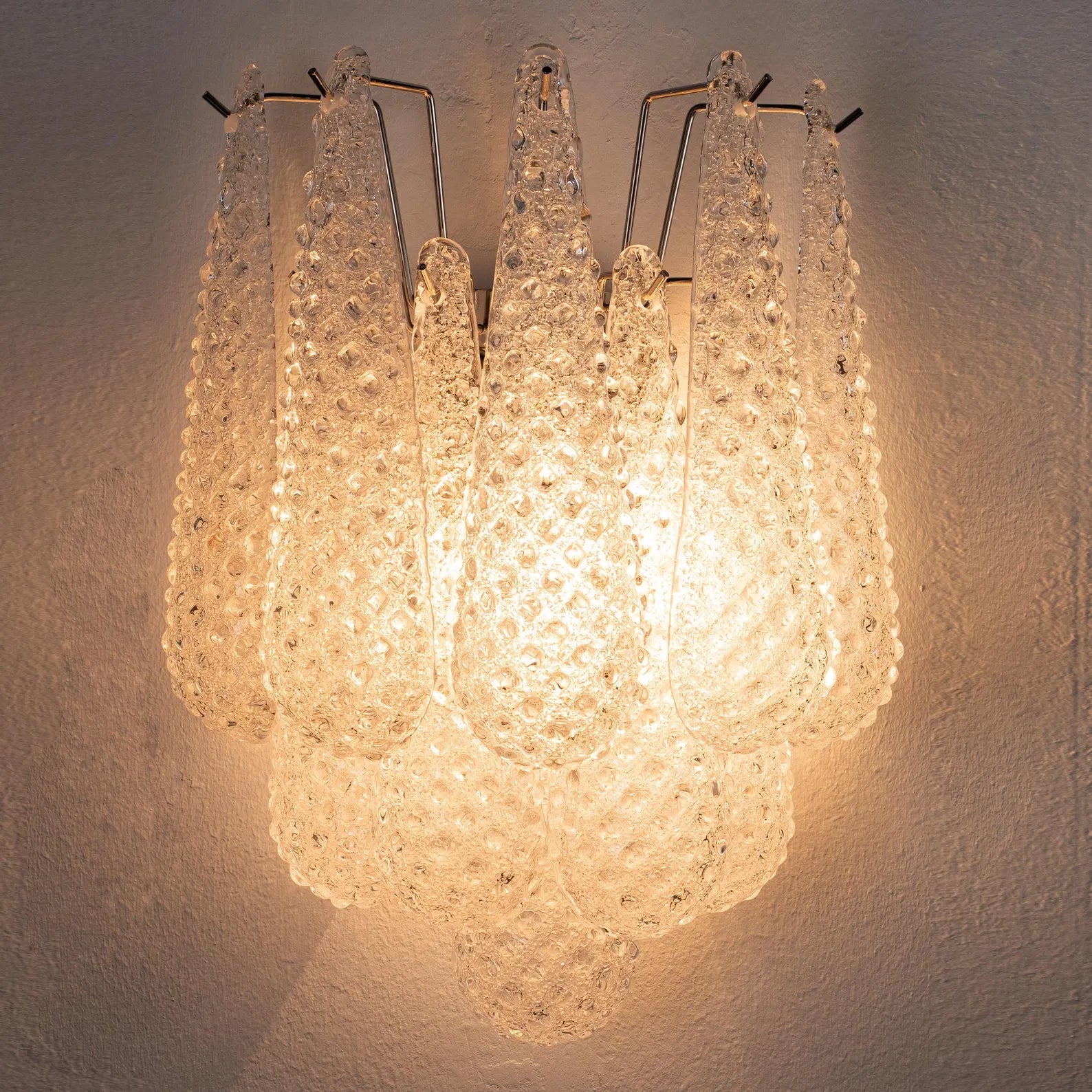 Elegant Murano glass wall sconce 33x44x18cm