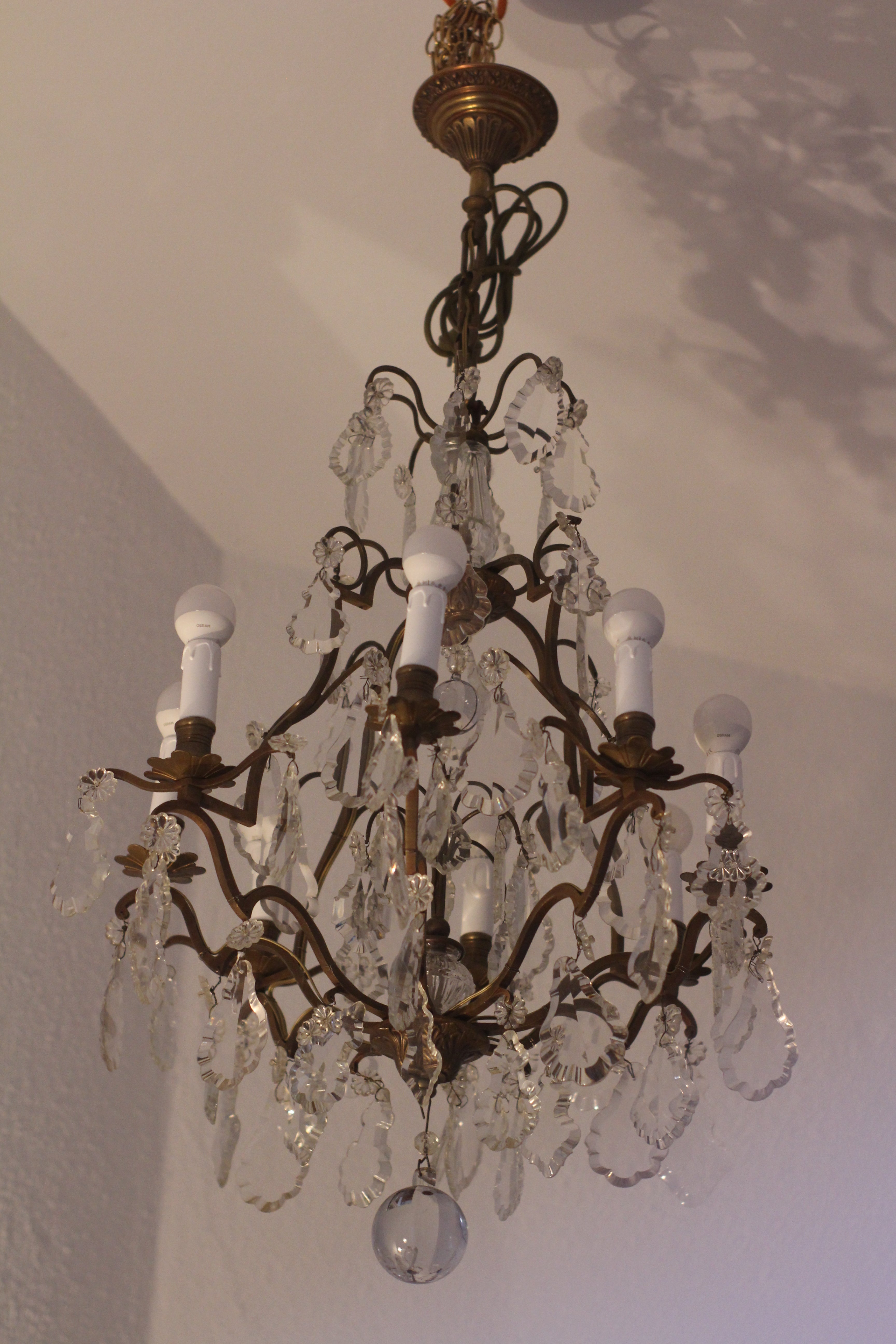 8-arm French antique chandelier