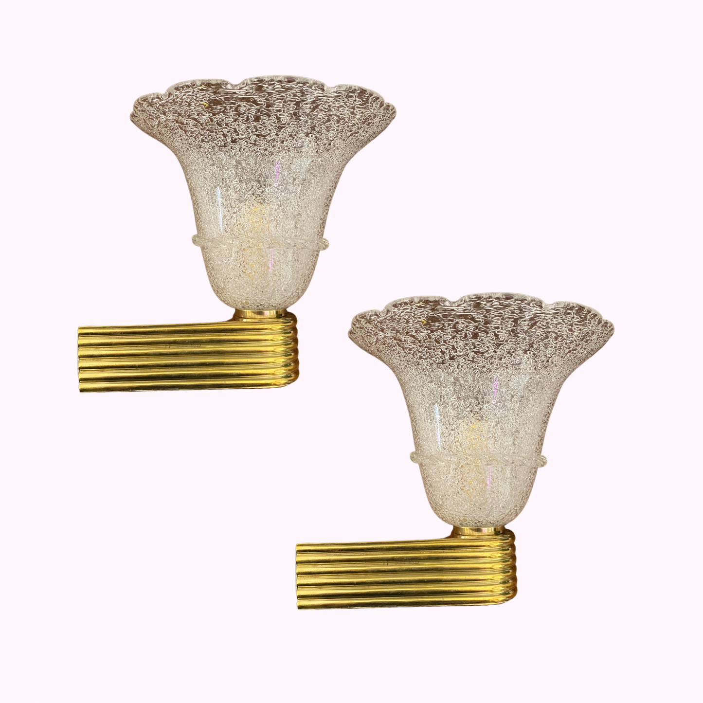 1940s Barovier & Toso Murano Sconces