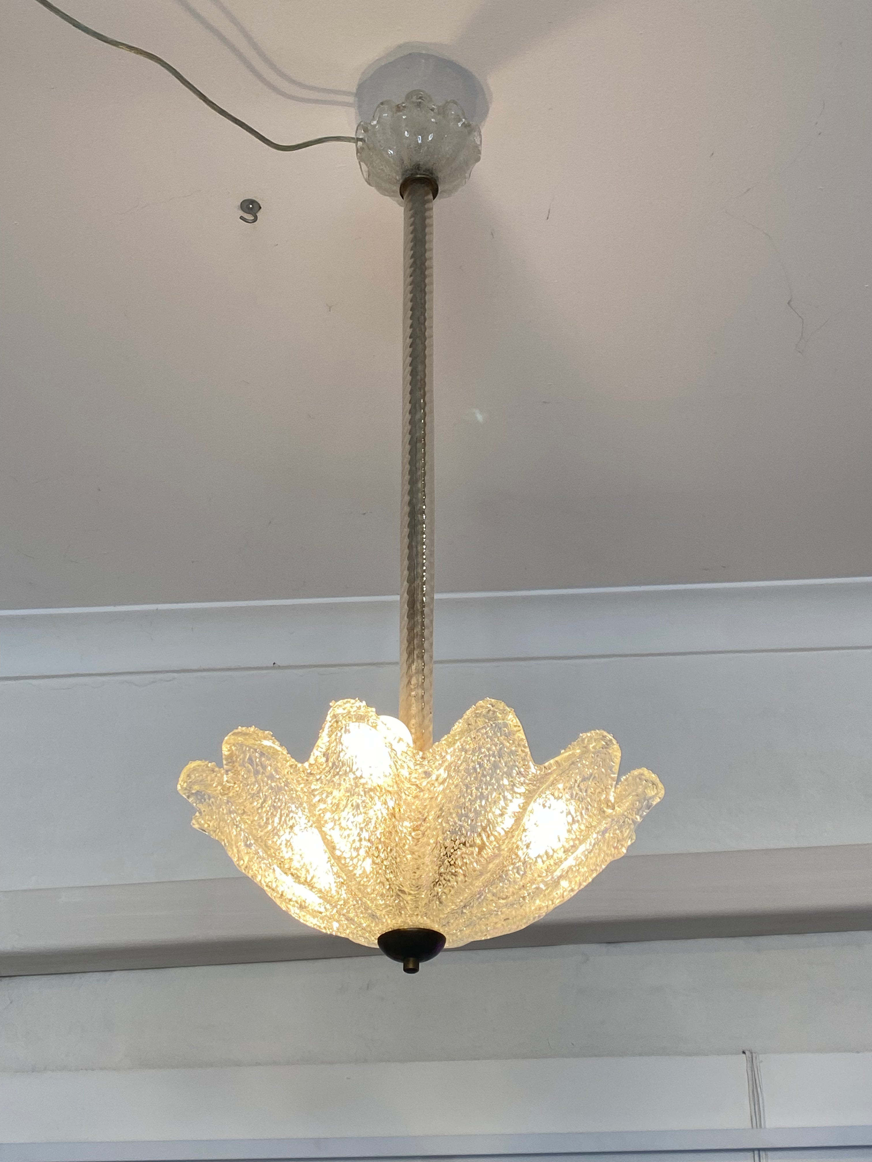 1940s Barovier & Toso Murano glass pendant