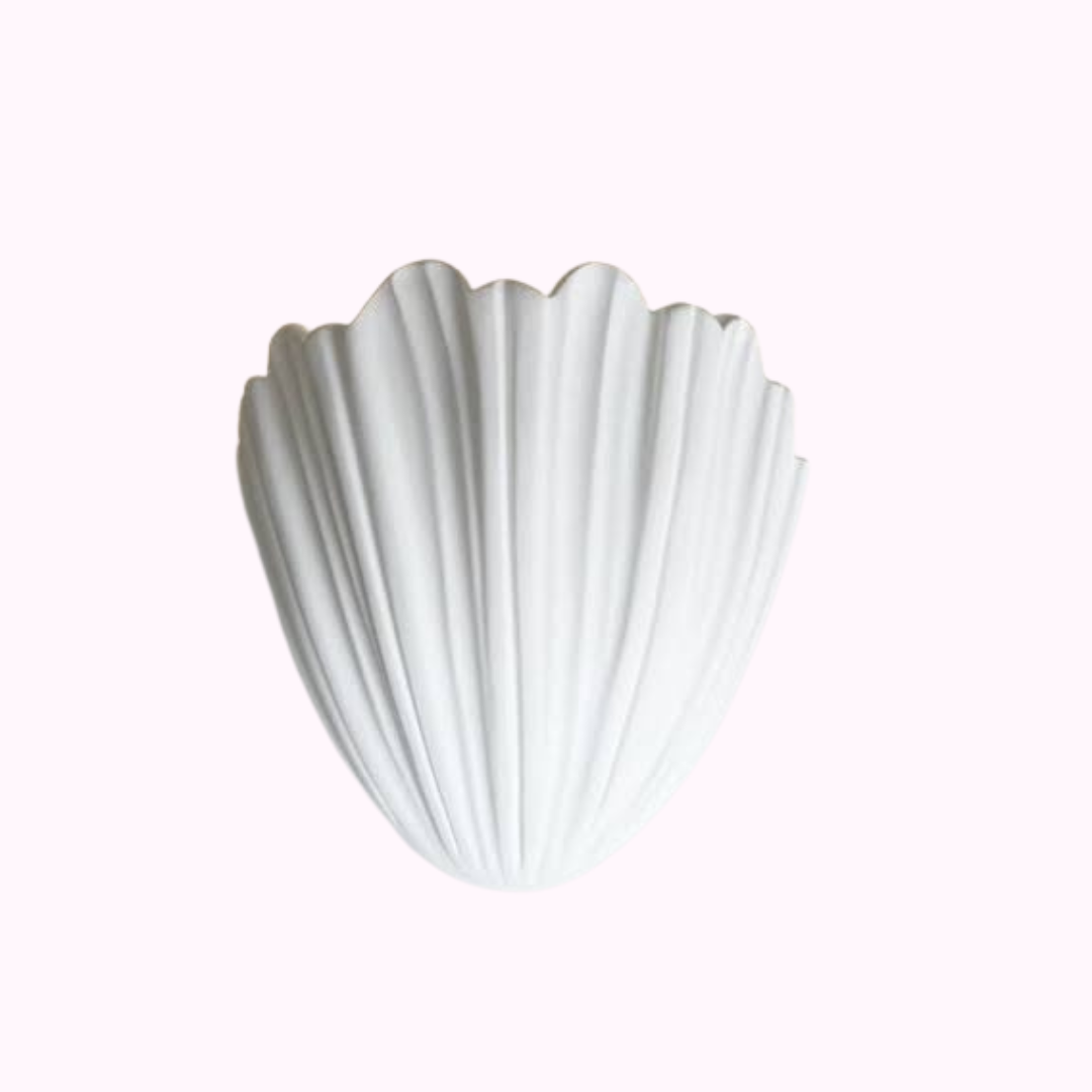 French plaster shell sconce 22cm H x 21cm W
