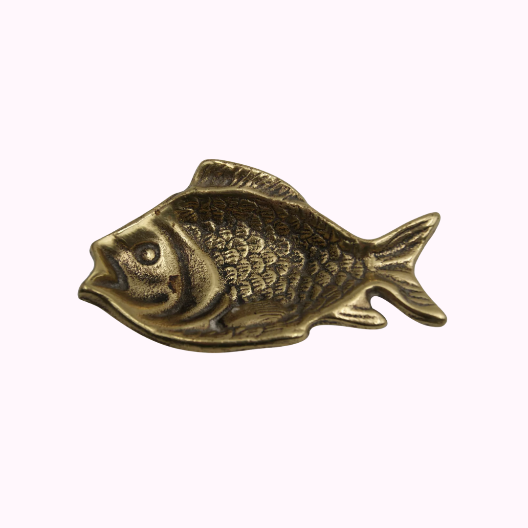 Midcentury brass fish vide poche
