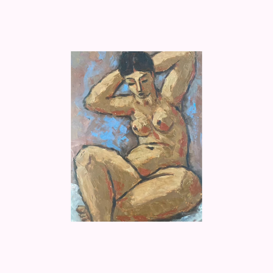 1940s Parisian Cubist Femme Nue Study