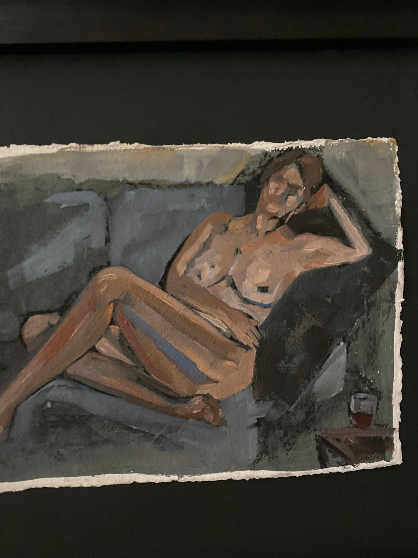 ‘Reclining Nude with Shiraz’ by Melissa Clements