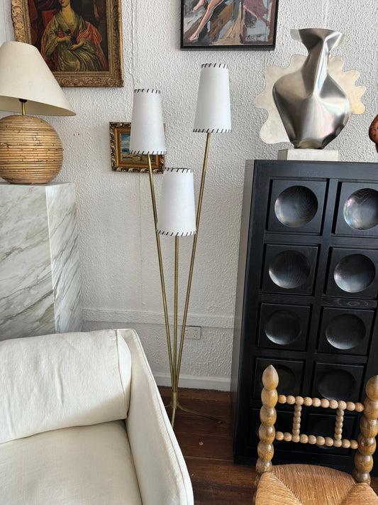 Art deco French 3 armed floor lamp