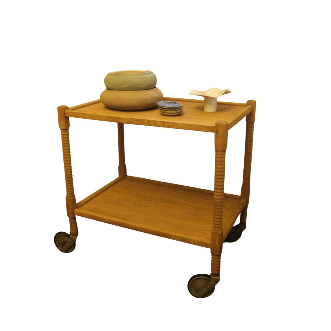 French Oak Charles Dudouyt Drinks Cart 1930s